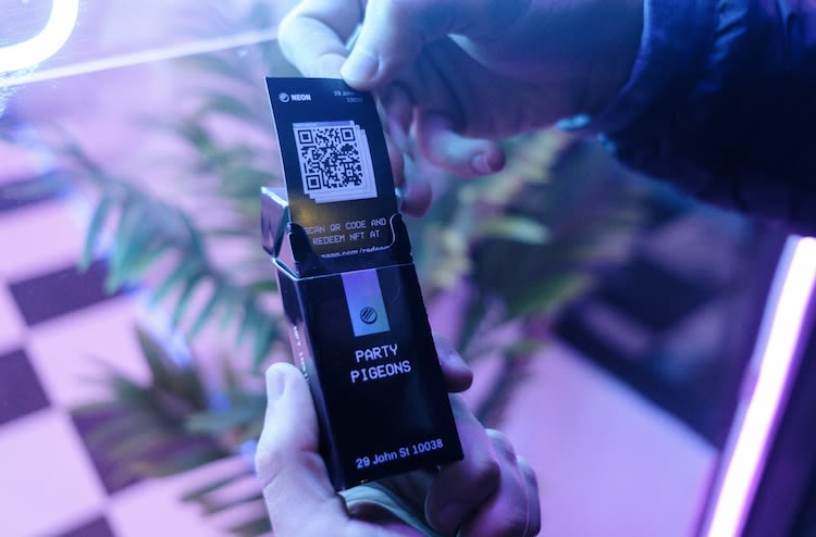 Party pigeons blockchain NFT QR Code.